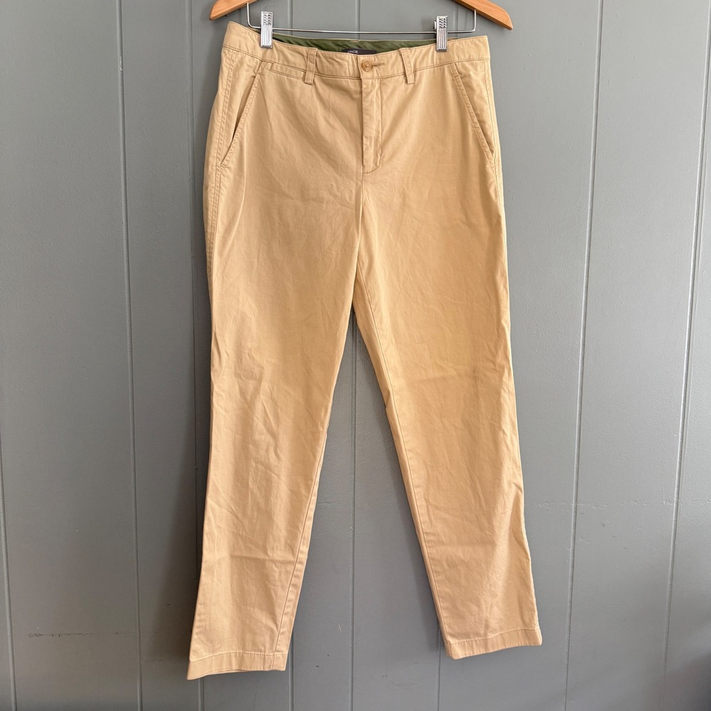 Vince Chino Pants Womens 8 Tan Camel Tapered Leg Ankle Quiet Luxury Made in USA